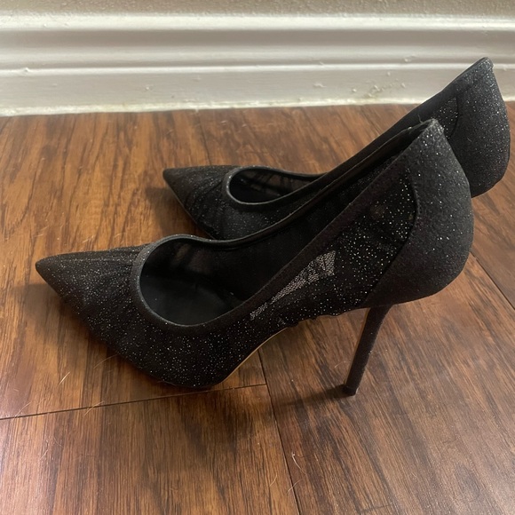Jimmy Choo black glitter mesh love 38 - Picture 4 of 8